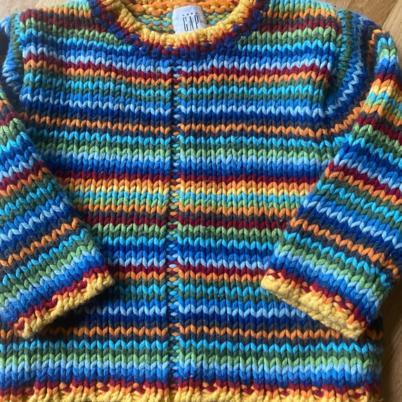 Baby GAP Wool Blend Rainbow Stripe Knit Sweater 2T - Picture 4 of 5